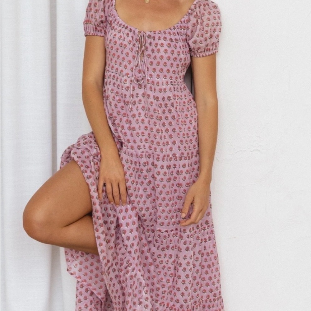 Daughters of India violet Floral Maxi Dress